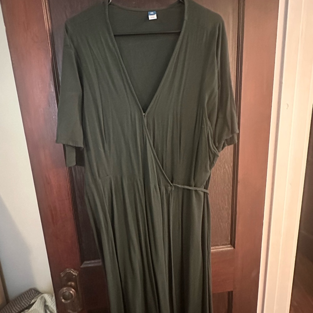 Old Navy Olive Green Wrap Dress